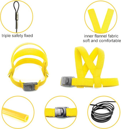 VANFAVORI Bird Harness with Buckle Clip and a Leash, Easy to Wear for Bird Parrots Cockatiel S Size Weight 85-105 Grams, Yellow