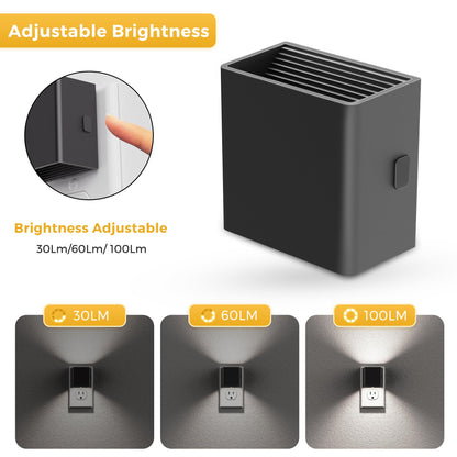 L LOHAS LED Night Lights Plug into Wall,[2-Pack] Plug in Night Light with Dusk to Dawn Sensor,Brightness Adjustable,3000K Warm White,Dimmable Nightlight for Adults Bathroom Hallway Kitchen