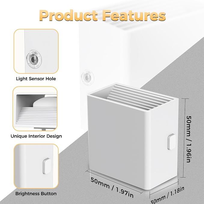 DORESshop LED Night Lights Plug into Wall [2 Pack], Plug in Nightlight, 3 Level Brightness Adjustable Night Light, Dusk to Dawn Sensor, Nightlights for Adults, Bedroom, Bathroom, Hallway, Daylight
