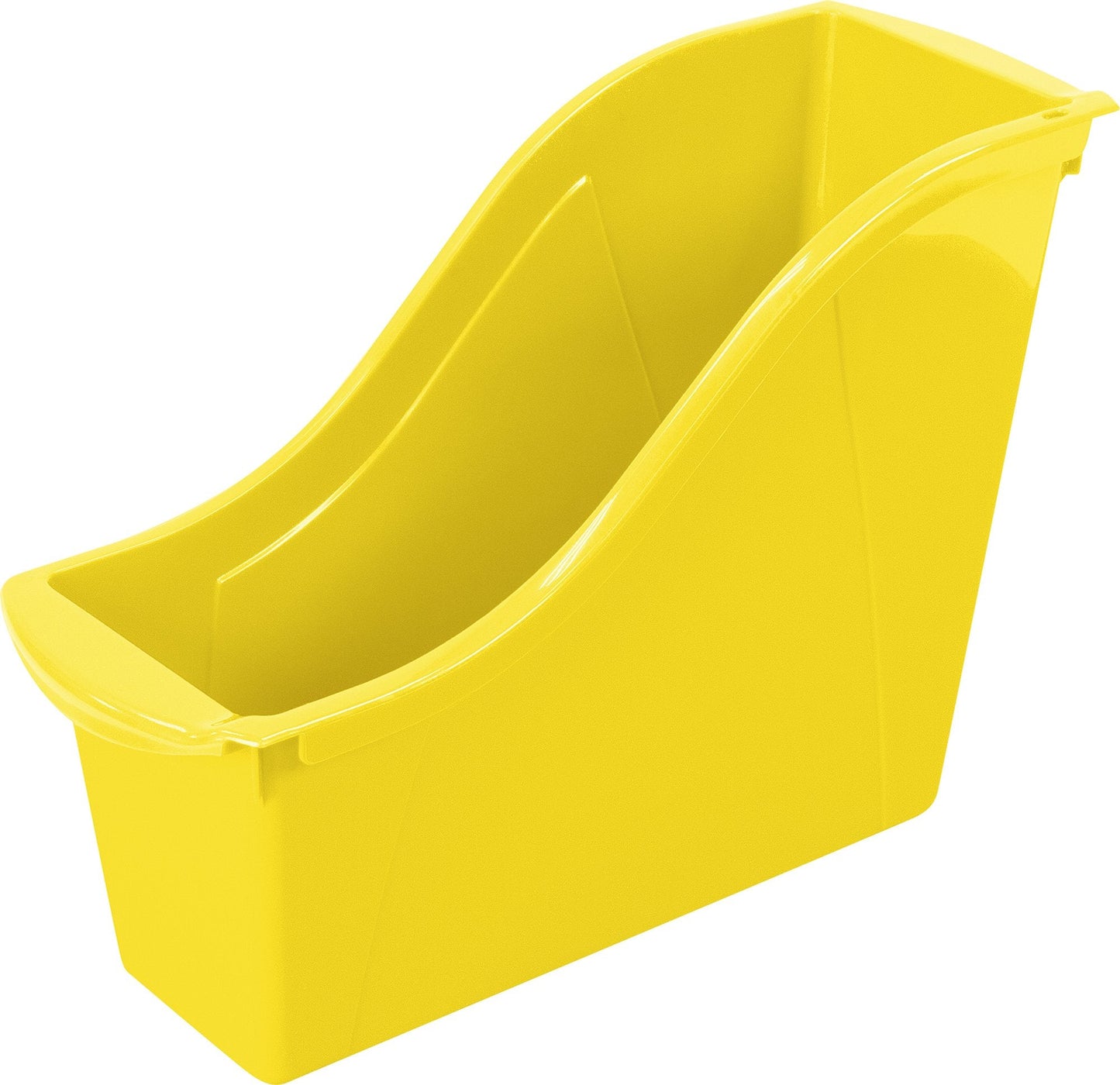 Storex Small Book Bin – Interlocking Plastic Organizer for Home, Office and Classroom, Yellow, 6-Pack (71112U06C)
