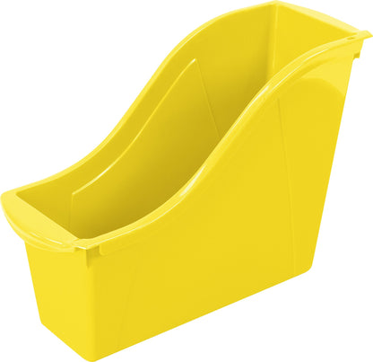 Storex Small Book Bin – Interlocking Plastic Organizer for Home, Office and Classroom, Yellow, 6-Pack (71112U06C)