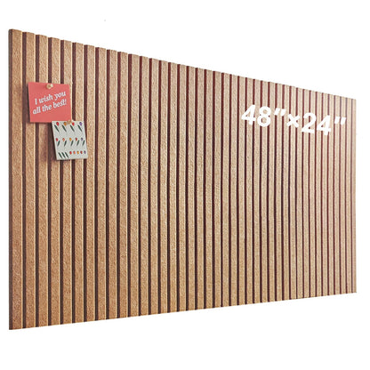 Large Cork Board for Office, 8 Pack Felt Wall Tiles with Slat Wall Paneling and Safe Removable Adhesive Tabs, Felt Bulletin Board Pin Board Cork Boards for Walls - Burnt Orange