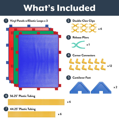 Children's Factory Big Screen PlayPanel - Set of 3, Kids Room Divider, Classroom Privacy Screen, Cantilever Feet Included, Rainbow