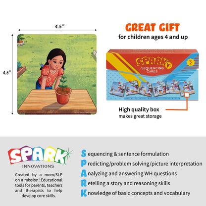 SPARK INNOVATIONS Sequencing Cards, Speech Therapy, Autism Therapy, SEL, Problem Solving, Social Skills, Picture Cards, ESL, English Language Learners (Set 2)