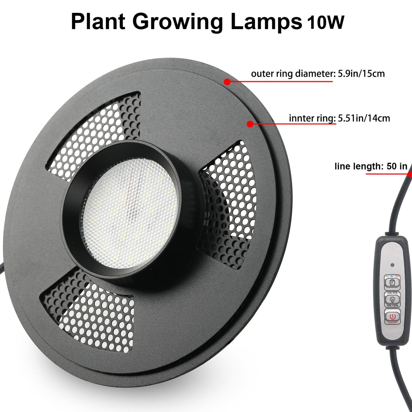 Desktop Glass Plant Terrarium with Grow Light(L7.8 W7.8 H14), for Succulent, Moss, Miniature Gardening Landscape, Betta Fish Tank, Indoor Plant Growth, Office Home Decoration (TimeControlled)