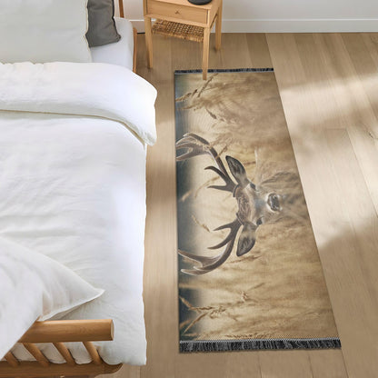 YETTASBIN Deer Runner Rug 2' X 6', Anti Fatigue Large Floor Mat Soft Absorbent Washable Linen Area Rug with Non-Slip Rubber Back for Entryway, Bedroom, Hallway, Kitchen