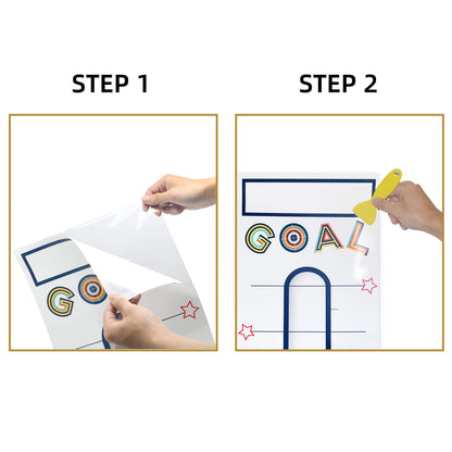 Goal Thermometer Chart Goal Tracker - 48"x12" Adhesive Dry Erase Fundraising Thermometer Sticker