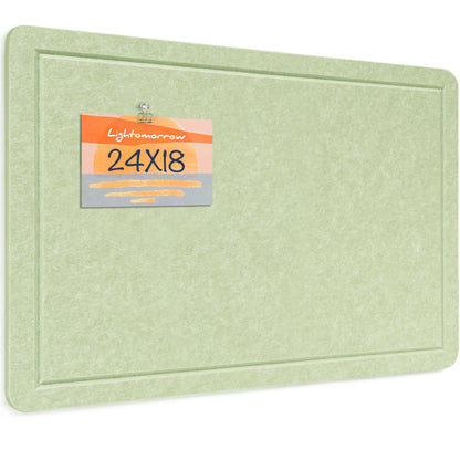 Lightomorrow Bulletin Board, 24 x 18 Inches Cork Board Alternative Decorative Felt Pin Board with Safe Removable Adhesives & 26 Push Pins for Home Office Classroom Walls-Avocado Green