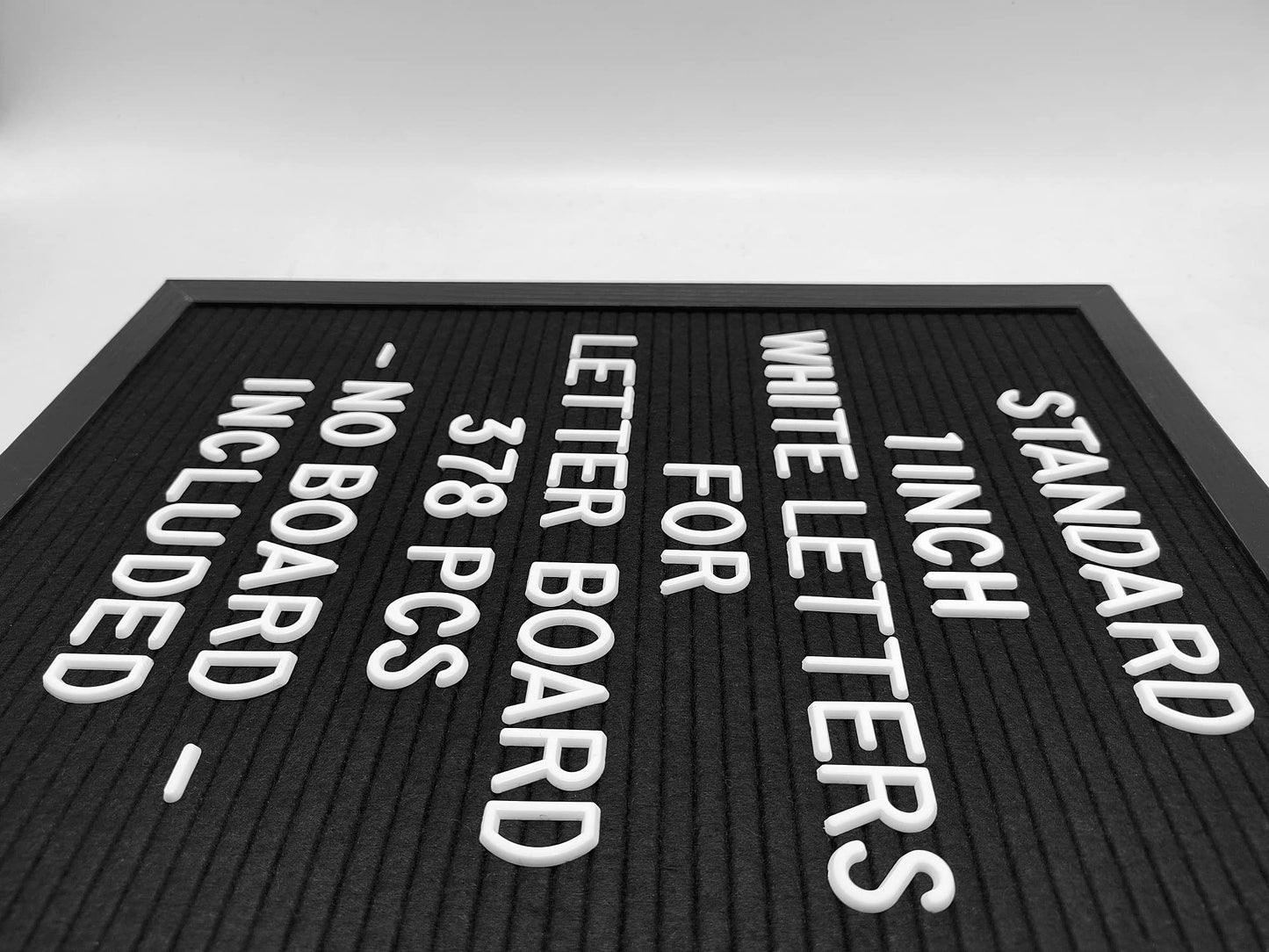 G GAMIT Felt Letter Board Letters Set - Pre-cut 378pcs Standard 1inch White Letters Only (No Board Included)