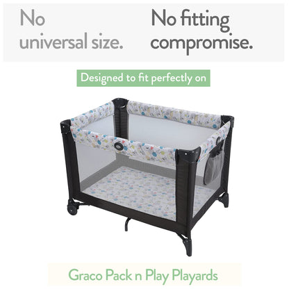 Cuddly Cubs Pack and Play Sheets Fitted – for Graco Pack n Play Playard – 2 Pack – Snuggly Soft Jersey Cotton Mini Crib Mattress Sheets Set for Baby Boy, Girl – Grey Polka Dots, Chevron