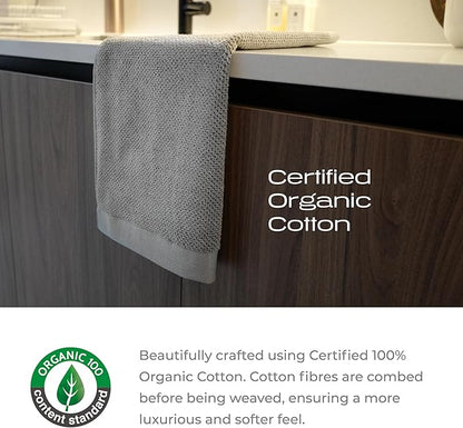 Luxury Silver-Infused Gray Hand Towels 2-Pack, 23.6"x17.7"