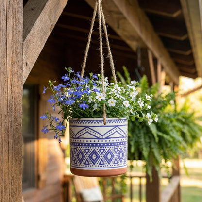 Blue Sky Ceramic Hanging Darlington 5'' Flower Pot