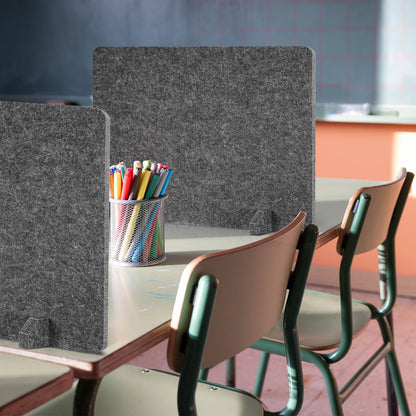 AMUSIGHT 4 Pack Acoustic Desk Dividers - 24" x 20" Freestanding Privacy Panels Set with Noise - Reducing Design Cubicle Sound Proof, Ideal for Office, Classroom, and Home (Dark Gray)