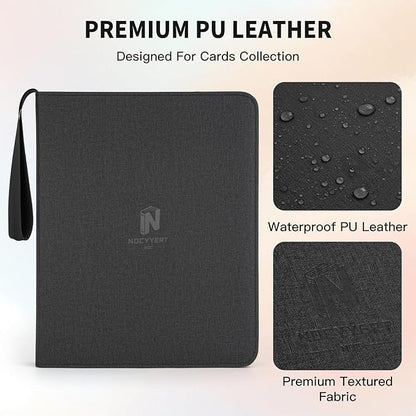 Trading Card Binder, Premium 9 Pocket 720 Double Sided Pocket Collection Binder,Card Album for TCG Card Holder for Game Card, Sports Card, Yugioh, MTG etc(Black 2)