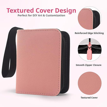 1 Pocket Card Binder with Zipper, 100 Pockets Mini Trading Card Album, Premium PU Leather Single Card Binder, Small Display Folder for TCG & Sports Cards