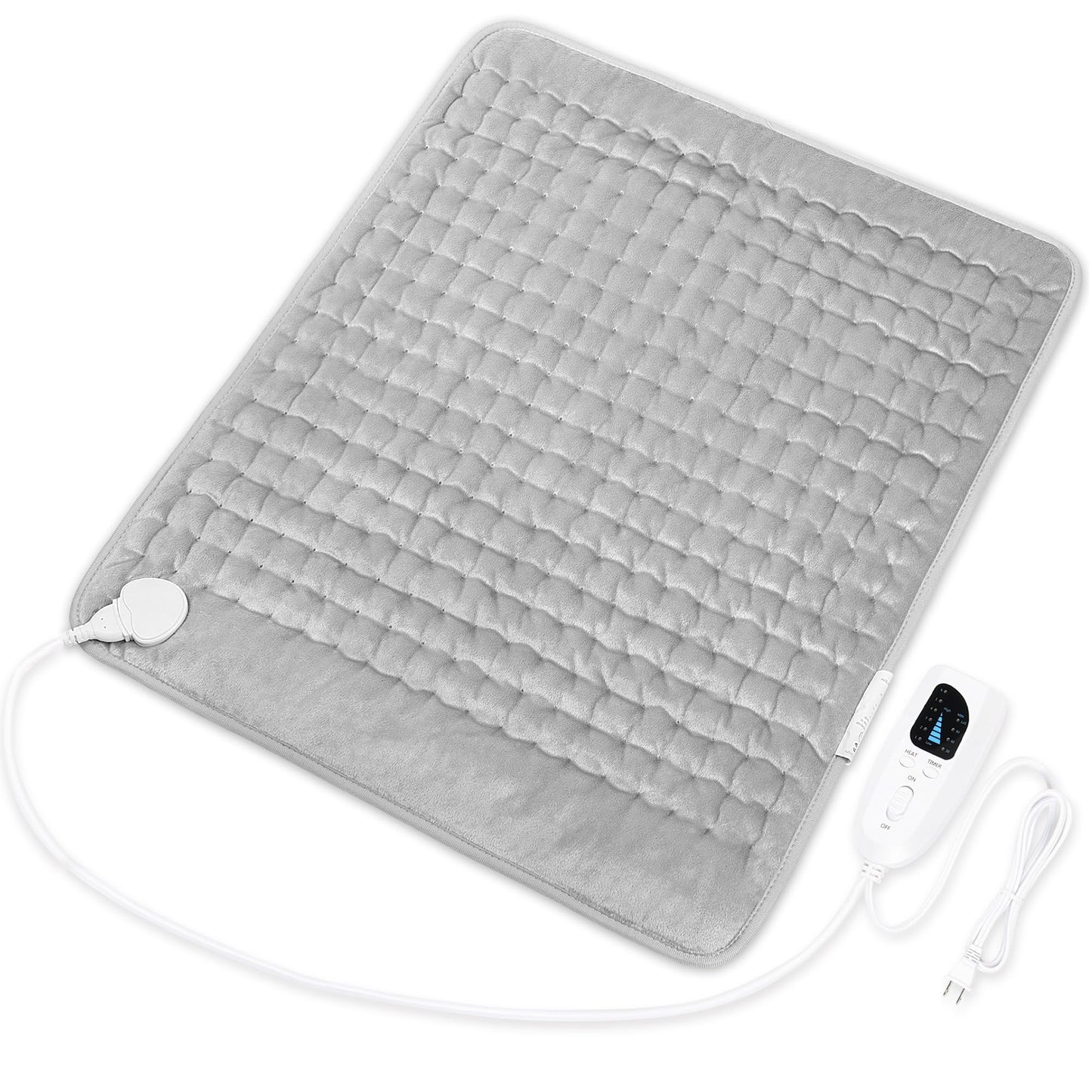 Heating Pad,Electric Heating Pads for Back,Neck,Abdomen,Moist Heating Pad for Shoulder,Knee,Arms,Legs,Dry/Moist Heat & Auto Shut Off,Birthday Gifts for Men and Women(Light Gray, 24''×12'')