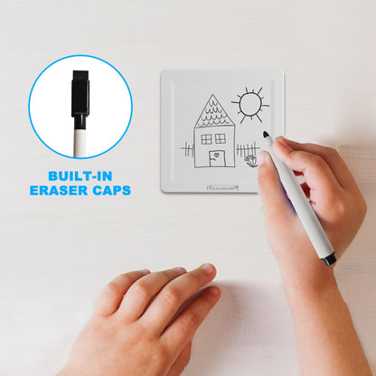 Canvas Tiles Whiteboard with 8 Magnetic Building Tiles & 5 Marker Pens Expansion Construction Blocks STEAM Learning Kits Educational Toy Set Preschool Toddler Child Kids Ages 3+ PicassoTiles