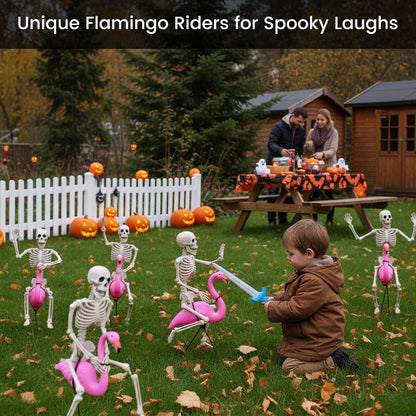 16" Small Posable Halloween Skeletons Decorations: 5 Pack Durable Plastic Scary Skeleton Props – Realistic Full Body Bones, Reusable Indoor & Outdoor Yard, Garden, Haunted House & Party Decor