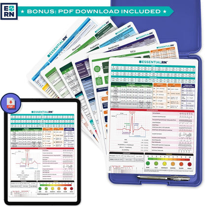 Essential RN Heavy Duty Nursing Clipboard with Storage Compartment, Penlight & Clinical Cheat Sheets – Nurse Clipboard Binder with Pen Holder - Perfect Nursing Accessories for Nursing Students