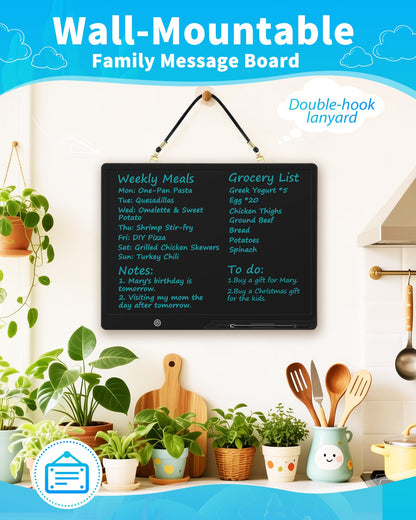 [Rechargeable] 20 Inch LCD Writing Tablet for Kids, Extra-Large Drawing Tablet for Adults, Educational & Learning Toys for Boys Girls Ages 8-12 Years Old, Drawing Board for Kids Birthday Gift (Black)