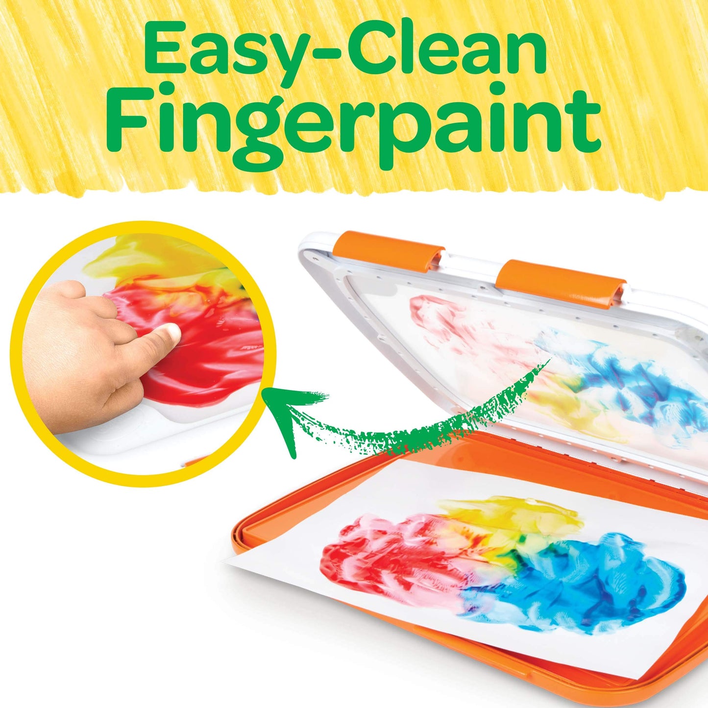 Crayola Mess Free Finger Painting Station – Washable Finger Paint for Toddlers, Spring Arts & Crafts Set, Sensory Activity, Travel Toy, Ages 1+