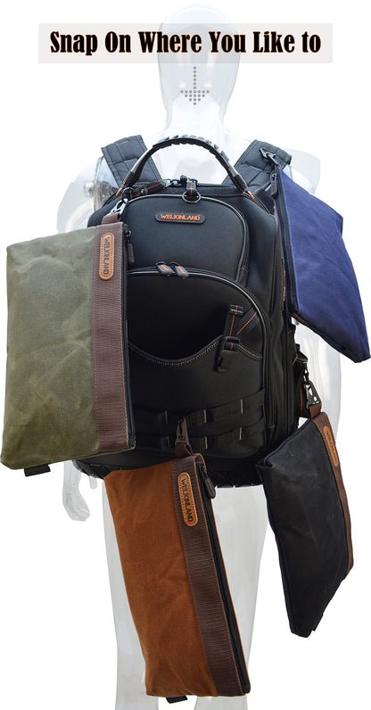 WELKINLAND Heavy-Duty Canvas Tool Pouch - 4PCS, 12" Waxed Canvas Zipper Tool Pouch