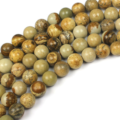 MJDCB AAA Natural Picture Beads Stone Beads for DIY Bracelet Making Strand 15" (8mm)
