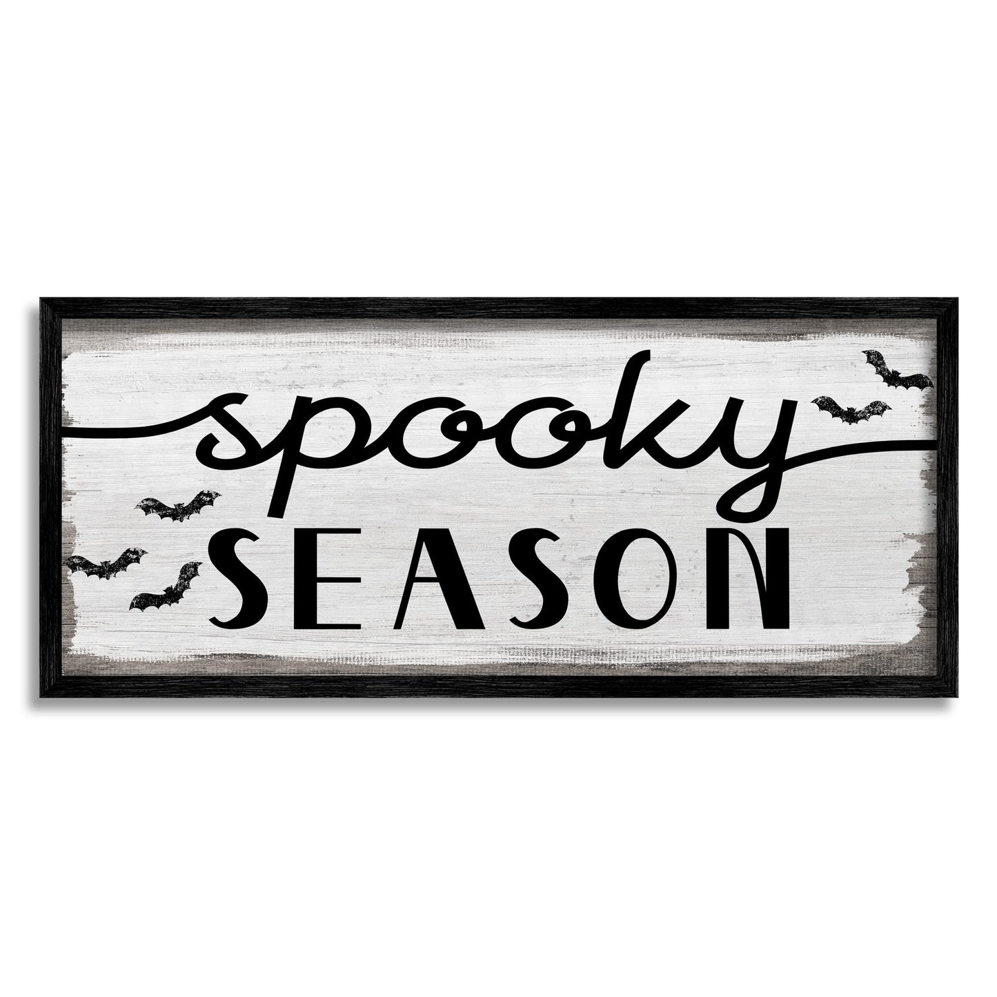 'Spooky Season Sign Black Bats Halloween Phrase'| Framed Giclee Art