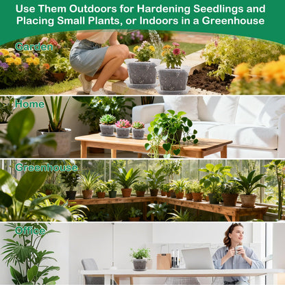 30Pcs Clear Plastic Nursery Pots with Drainage Holes and Saucers, 2.8/3.1/3.5/3.9/5.1/5.9/7.1Inch Seedling Starter Pots with Tool for Indoor Outdoor Gardening Flower, Herb, Succulent Transplanting
