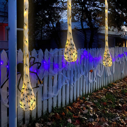 3pcs Halloween Hanging Decorations Spider Egg Sacs - 41 Inch Spider Egg Decoration with Led Lights for Yard Lawn Tree Halloween Party Decorations Indoor Outdoor