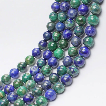 MJDCB 5A Natural Phoenix Lapis Lazuli Round Loose Beads for Jewelry Making DIY Bracelet Necklace 15'' (8mm)