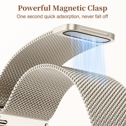 Getino Magnetic Metal Strap Compatible with Galaxy Watch 7 Band, Galaxy Watch 6 Classic Band FE 5 Pro 4 Active 2, 20mm Milanese Floral Dressy Wristband for Samsung Watch Bands Women 40mm 44mm 45mm