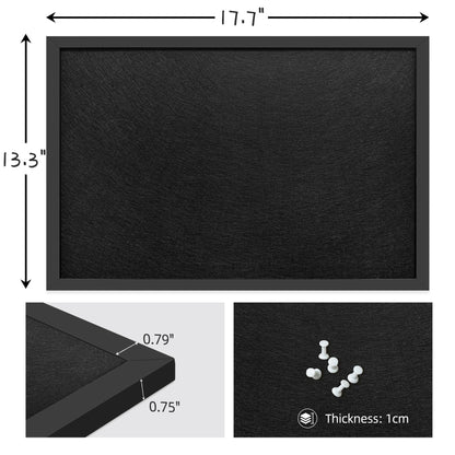Yunihome 13.3x17.7 Inch Cork Board for Wall Hanging with Linen, Bulletin Board with Push Pins, Mounted Memo Message Board for Home Office Decor, Dorm Room Essentials, Classroom Organization