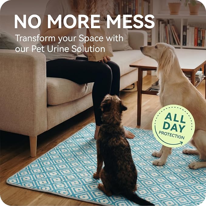 Washable Pee Pads for Dogs , 2 Pack Ultra-Absorbent Reusable Puppy Pads with Waterproof & Non-Slip Backing, Leak-Proof Protection for Dog Training , Crates , Whelping & Playpens ( 18"x24" )
