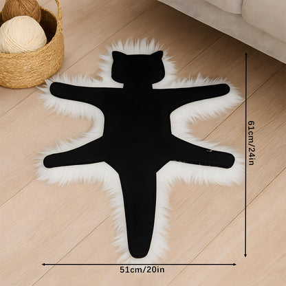 Funny Light Up Cat Rug with Multi-Color Flashing Lights | Holiday Party Decoration Mat | Battery Powered | Machine Washable Halloween (20"x24")