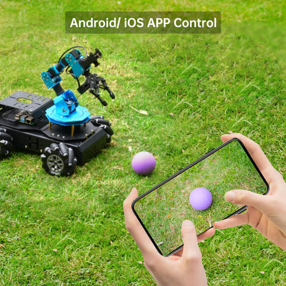 HIWONDER 6DOF Robot Arm for Raspberry Pi 5 AI Vision Robotic Arm Car with 4WD Mecanum Wheel Chassis DIY Robot ROS Open Source for Adults and Teens, ArmPi Pro RaspberryPi5 4GB