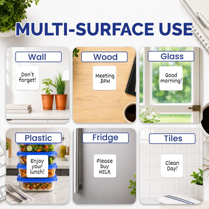 Dry Erase Reusable Sticky Notes – 12 Pack of 4 x4 Whiteboard Stickers – for Home, Office & Classroom – Great for Lists, Reminders, Labels & Decals – Includes 2 Magnetic Fine Tip Markers with Erasers