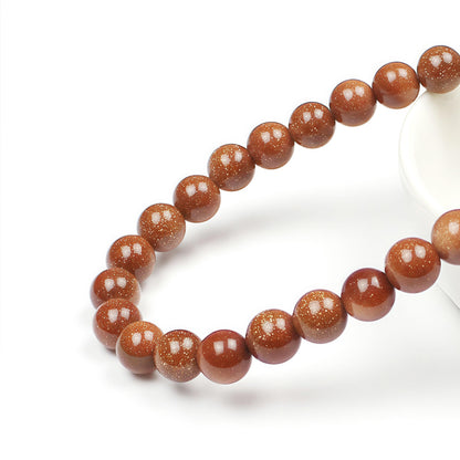 MJDCB AAA Natural Gold Sand Gemstone Loose Round Beads Spacer Beads for Jewelry Making (12mm)
