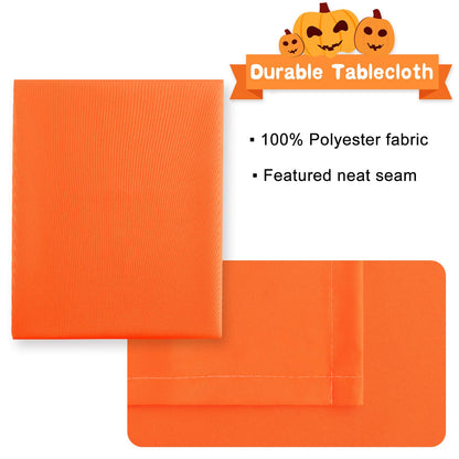 Hiasan Pumpkin Orange Rectangle Tablecloth - Waterproof Washable Polyester Fabric Table Cloth for Buffect Dining Birthday Party Wedding, 70 x 90 Inch
