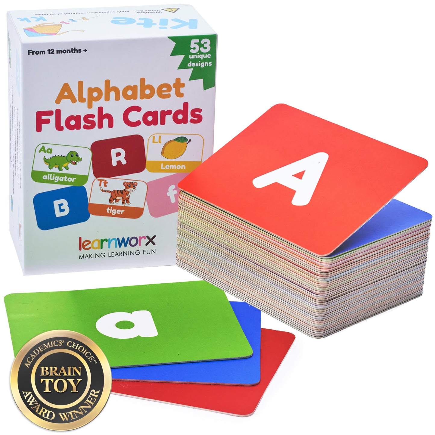 Alphabet Flash Cards for Toddlers | Award-Winning | 52 ABC Flashcards for Baby & Kids|ABC Cards Kindergarten | Large Upper and Lower Case | Large A-Z Learning Letter Animal Flashcard for Ages 1,2,3&4