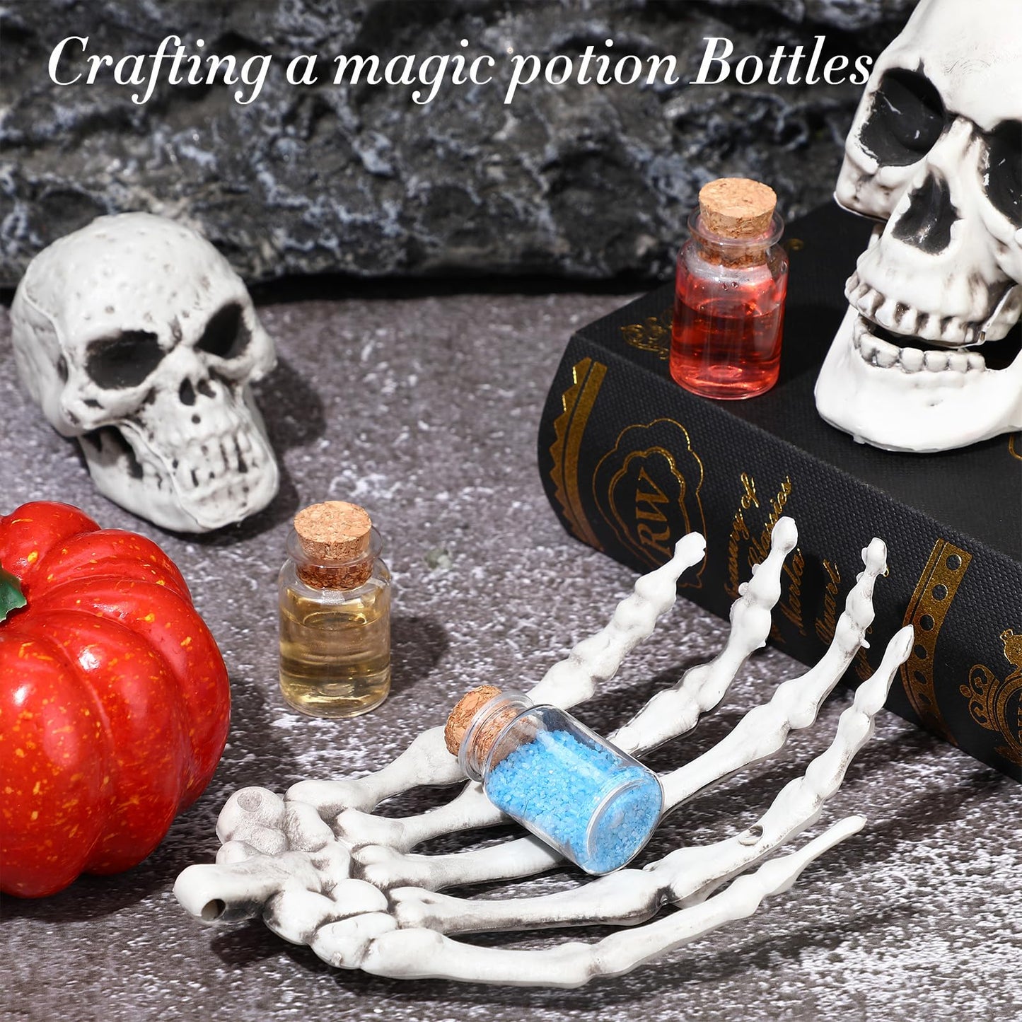 Bokon 100 Packs Mini Plastic Bottles with Corks Stoppers Eye Screws Funnels Small Potion Bottles Tiny Clear Sand Art Jar Wishing Vial for Birthday Party DIY Crafts Gift