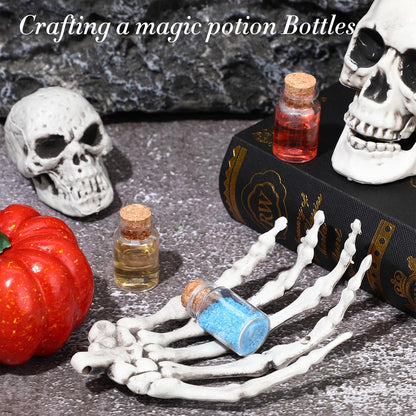 Bokon 100 Packs Mini Plastic Bottles with Corks Stoppers Eye Screws Funnels Small Potion Bottles Tiny Clear Sand Art Jar Wishing Vial for Birthday Party DIY Crafts Gift