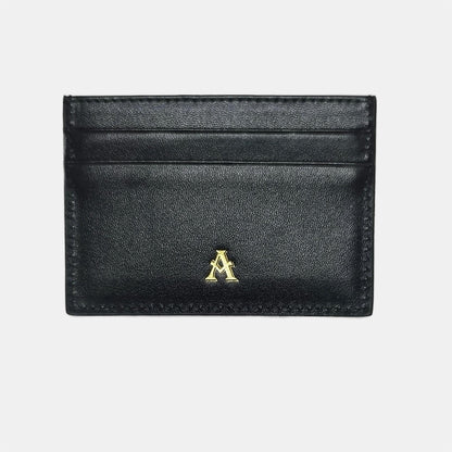Avery's Boutique Genuine Leather Slim Card Holder – Minimalist Unisex Wallet with Elegant Embossed Pattern, RFID Blocking Card Holder for Men & Women (Le Tigre, Noir)