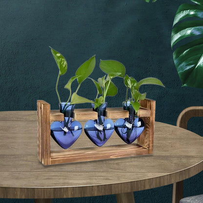 Gcljlmy Hydroponic Flower Vase Glass Vase Table Centerpiece Plant Propagation Modern Propagating Jar Plant Terrarium for Dining Table, Pink Green (Blue)