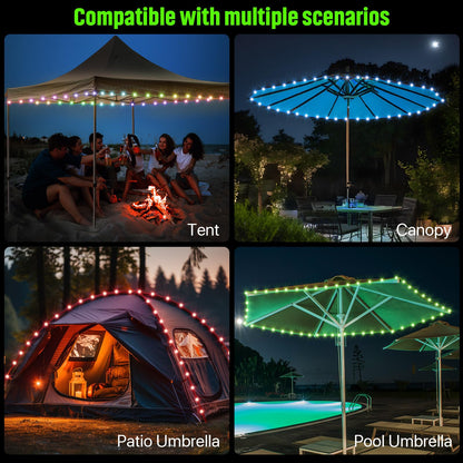 Waybelive LED Canopy Lights, 40Ft LED String Light for Outdoor Canopy, Compatible with 10 x10 Ft Canopy Tents, Waterproof, 16 Color Change by Yourself, Super Bright to Display at Night Outdoors