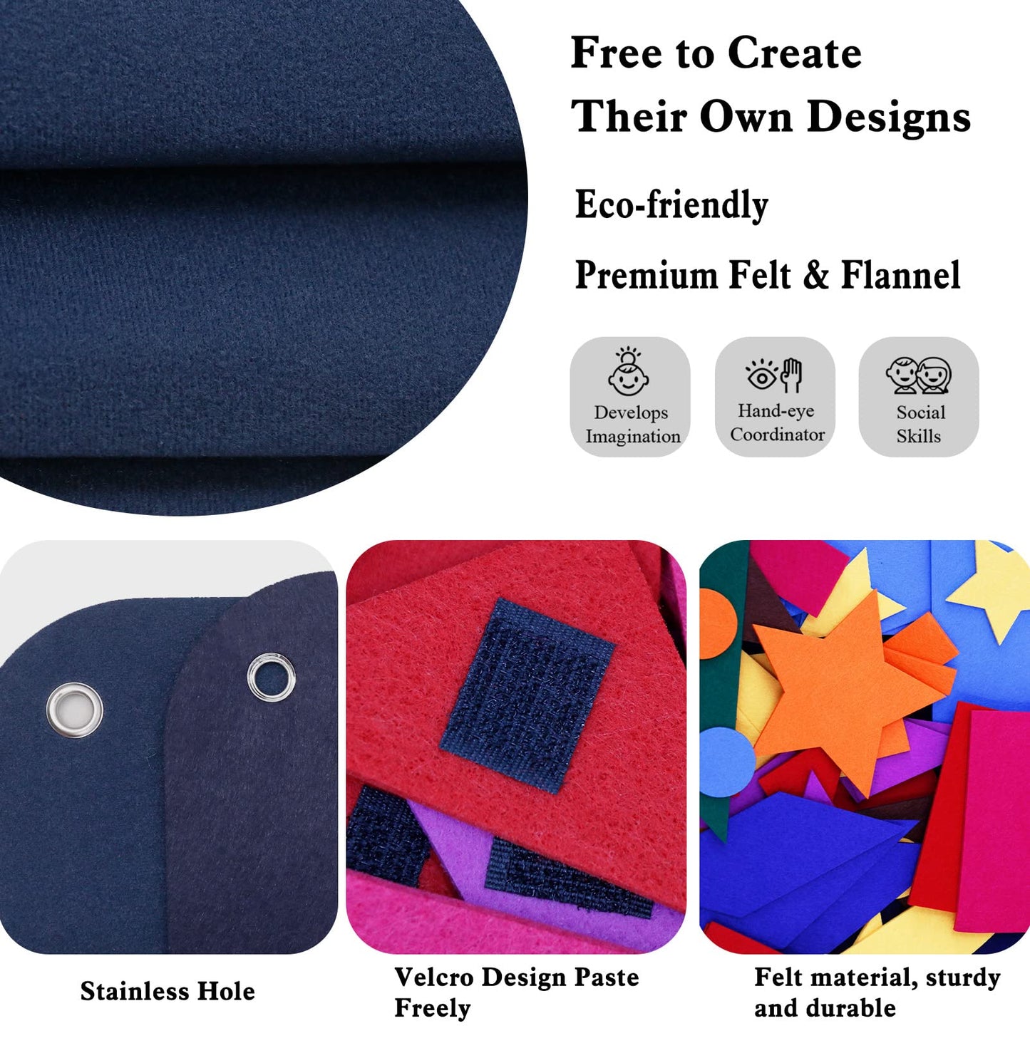 Craftstory 144 Pcs Shapes Felt-Board for Toddlers, Preschool Classroom Must Haves Learning Activities Tangram Toys Teacher Aide 3.5 Ft Large Wall Hang Sensory Activities Kit