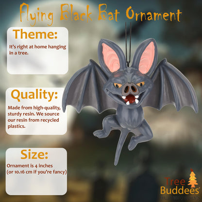 Tree Buddees Flying Black Bat Halloween/Christmas Ornaments