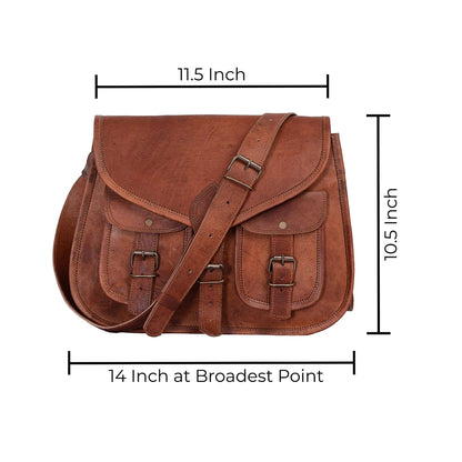 14 Inch Leather Purse Women Shoulder Bag Crossbody Satchel Ladies Tote Travel Purse Genuine Leather