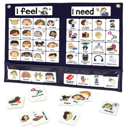 CHEFAN Feelings Chart, Calm Down Corner Supplies, Daycare Essentials, Social Emotional Learning Activities, Autism Learning Materials, ADHD Tools for Classroom Daycare & Home