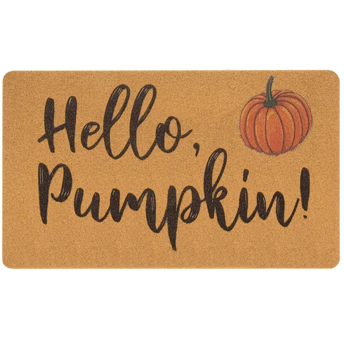 IZUS Hello-Pumpkin Welcome-Doormats - Non-Slip Coir Entrance-Mat Fall-Harvest-Festival Front-Door-Mat Porch-Rugs Home-Decor 17x29inch